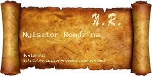 Nyisztor Romána névjegykártya